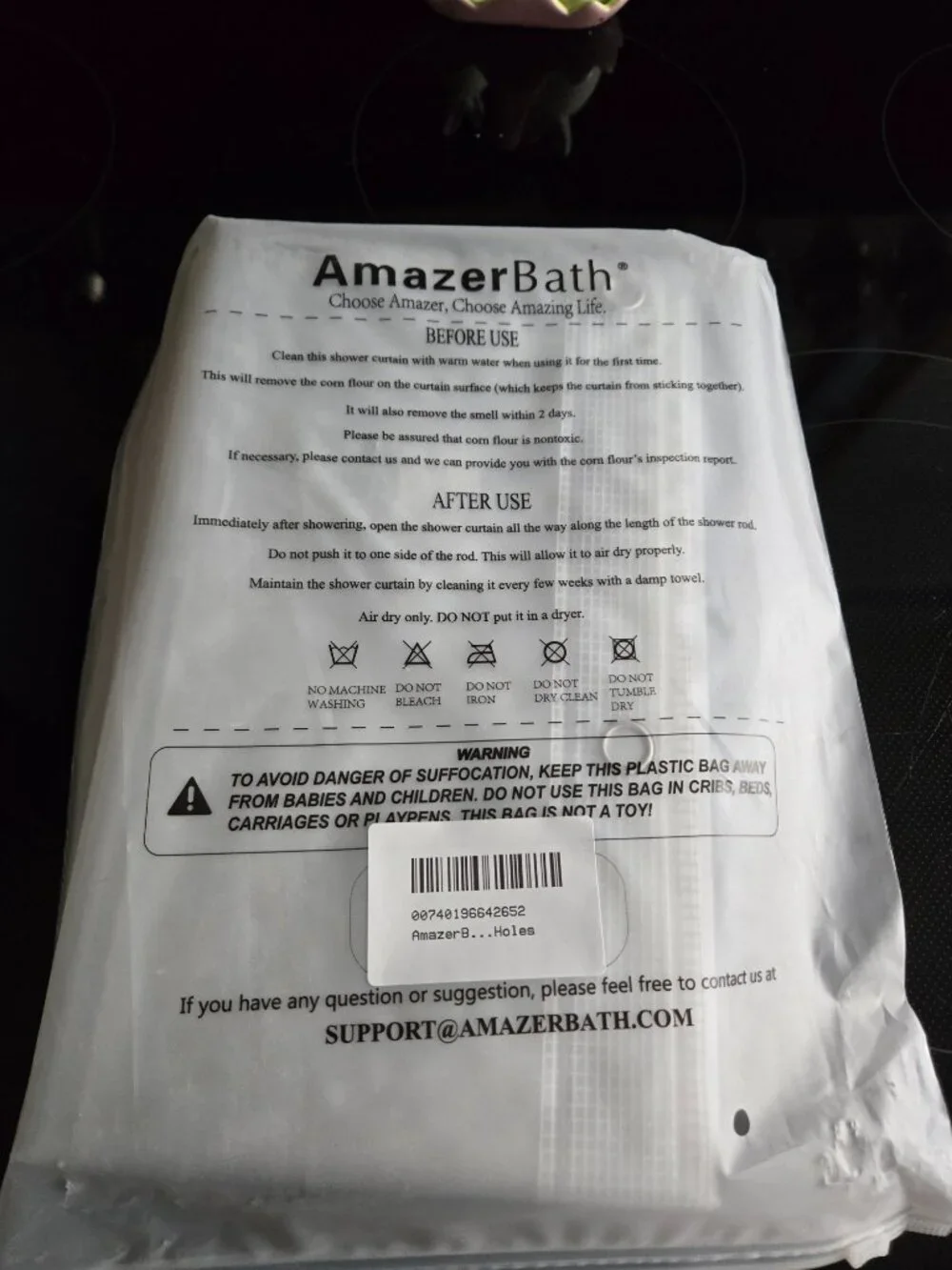 AmazerBath 12 gauge heavy weight clear shower curtain liner